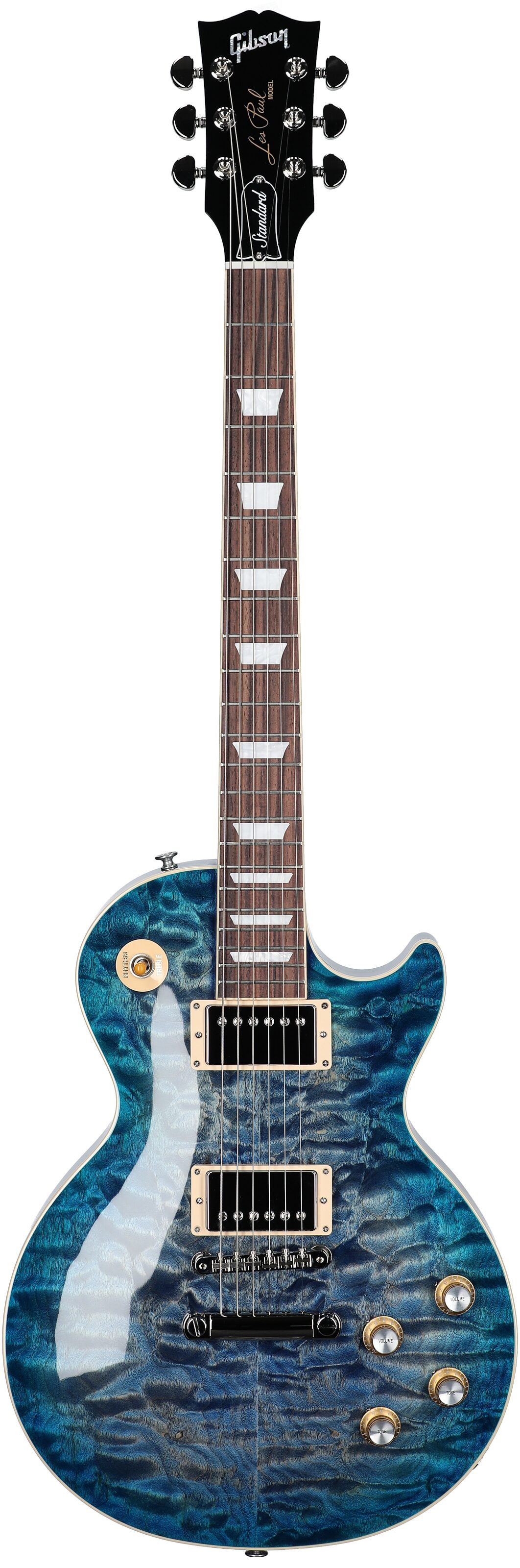 Gibson Exclusive Les Paul Standard 60s AAA Electric Guitar, Quilted Ocean Water, Full Straight Front
