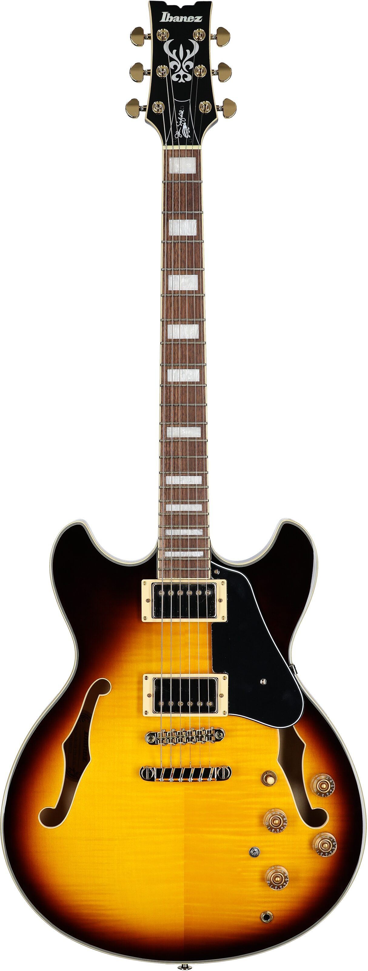 Ibanez JSM10EM John Scofield Electric Guitar, Two-Tone Burst, Full Straight Front