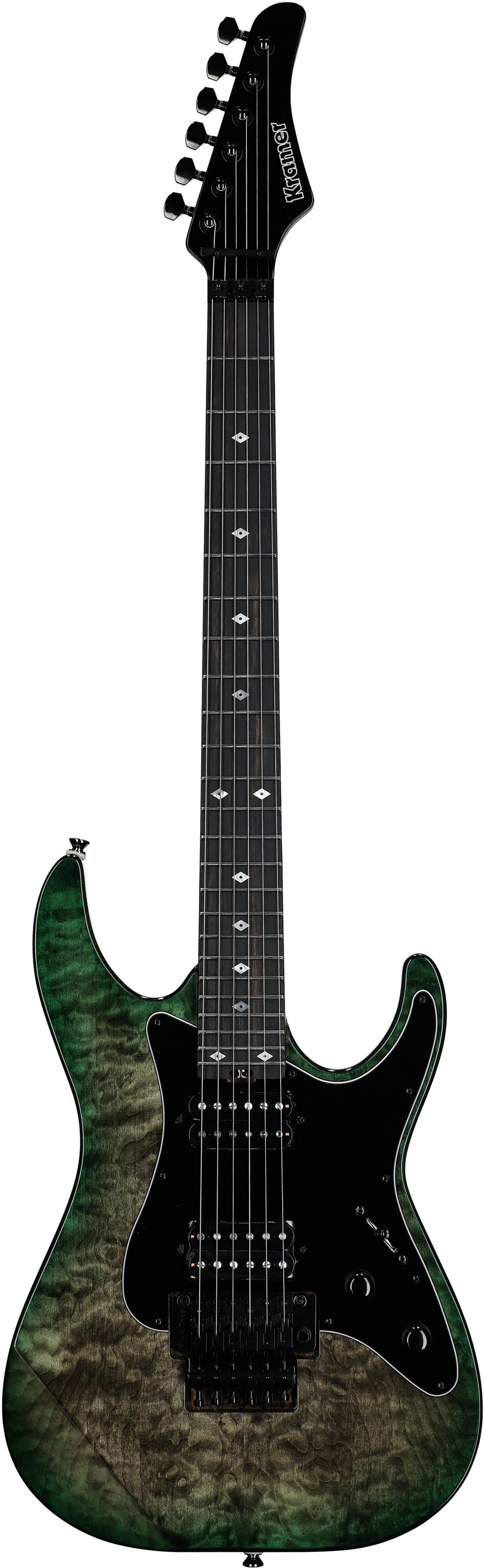 Kramer Volante Quilt HHFR Electric Guitar (with Gig Bag), Ultramarine Burst, Full Straight Front