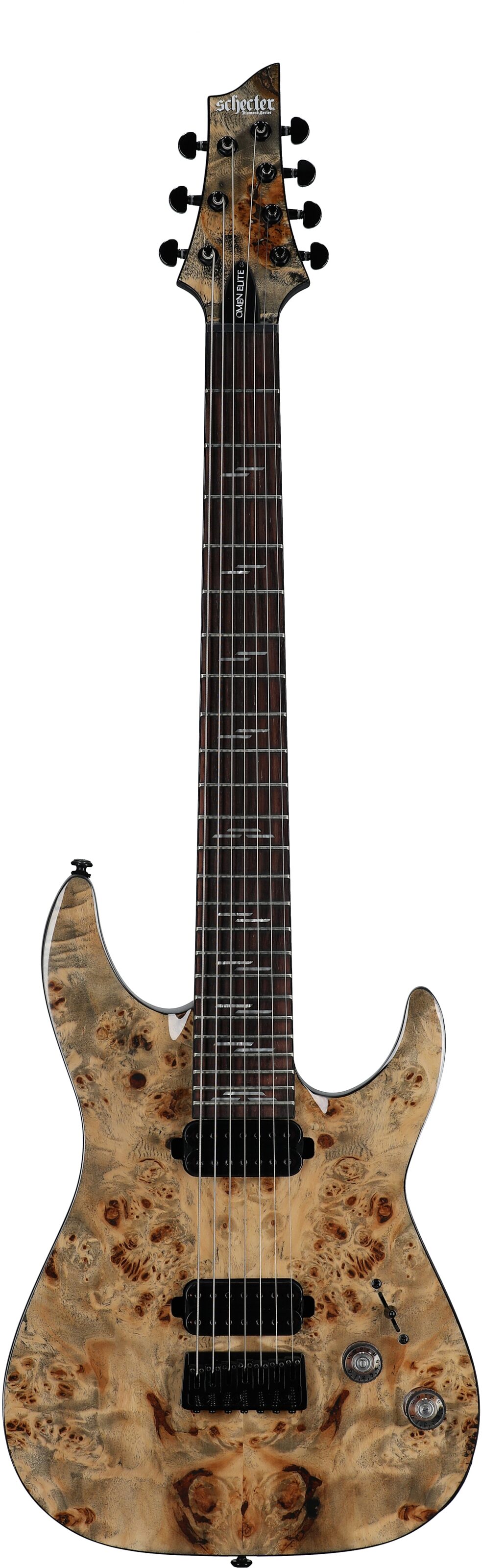 Schecter Omen Elite-7 Electric Guitar, 7-String, Charcoal, Full Straight Front