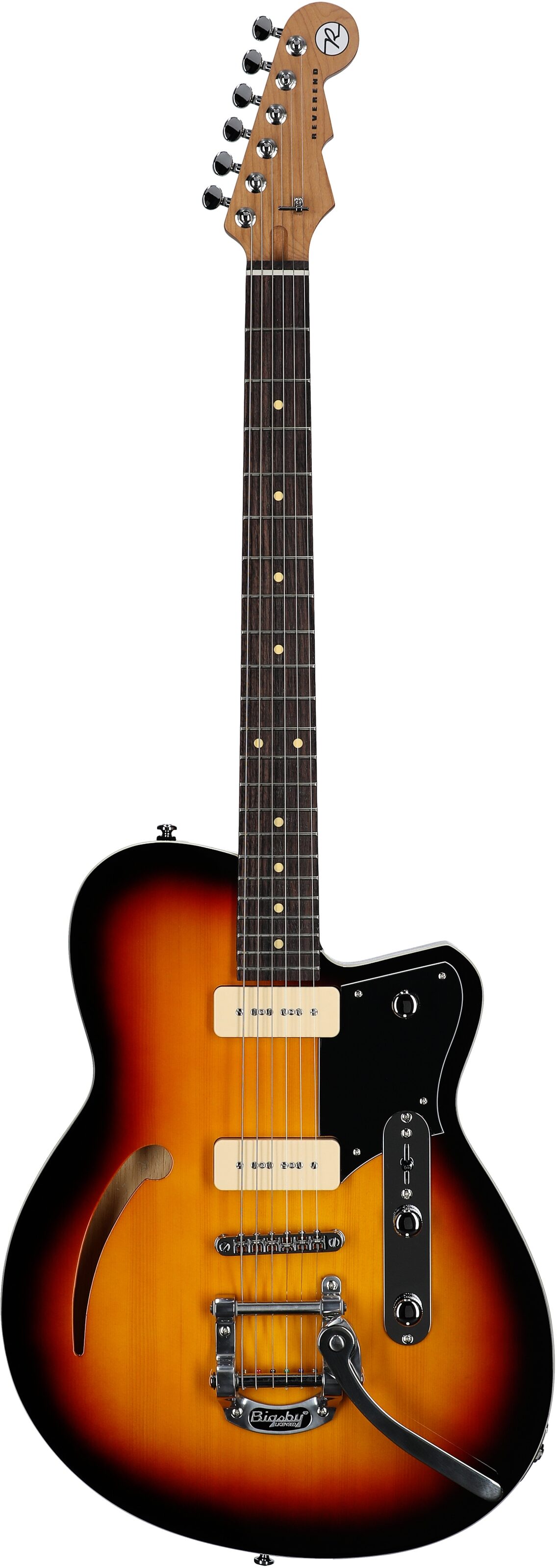 Reverend Club King 290 Electric Guitar, 3-Tone Sunburst, Full Straight Front