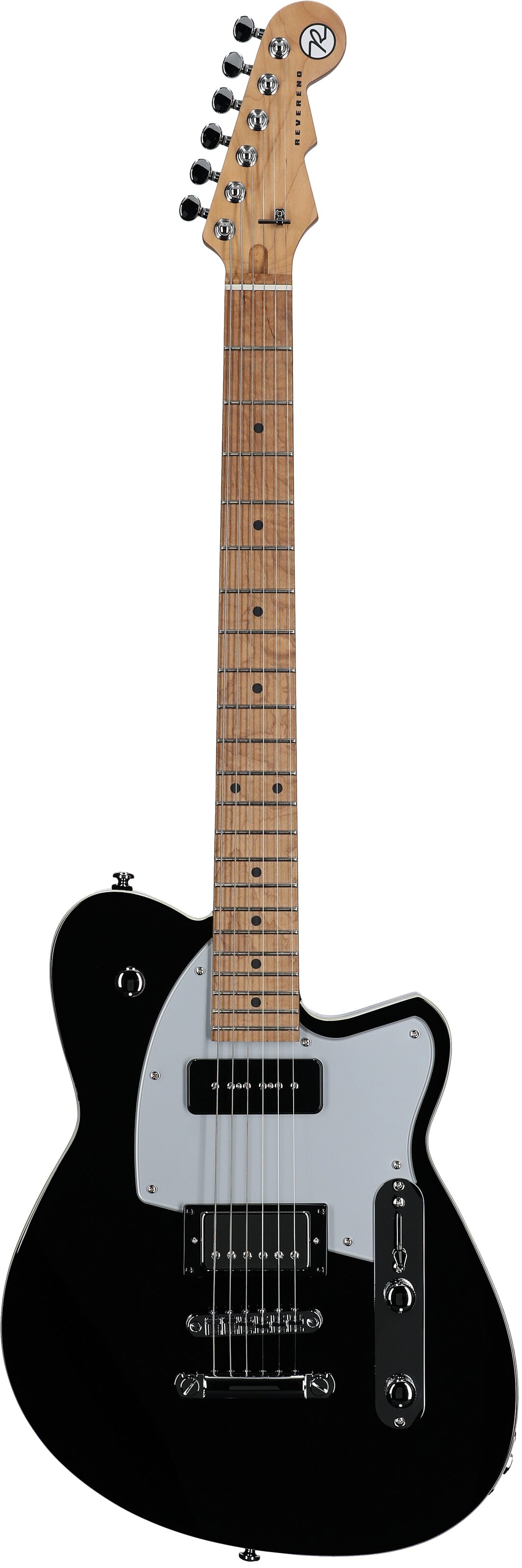 Reverend Double Agent OG Electric Guitar, Midnight Black, Full Straight Front