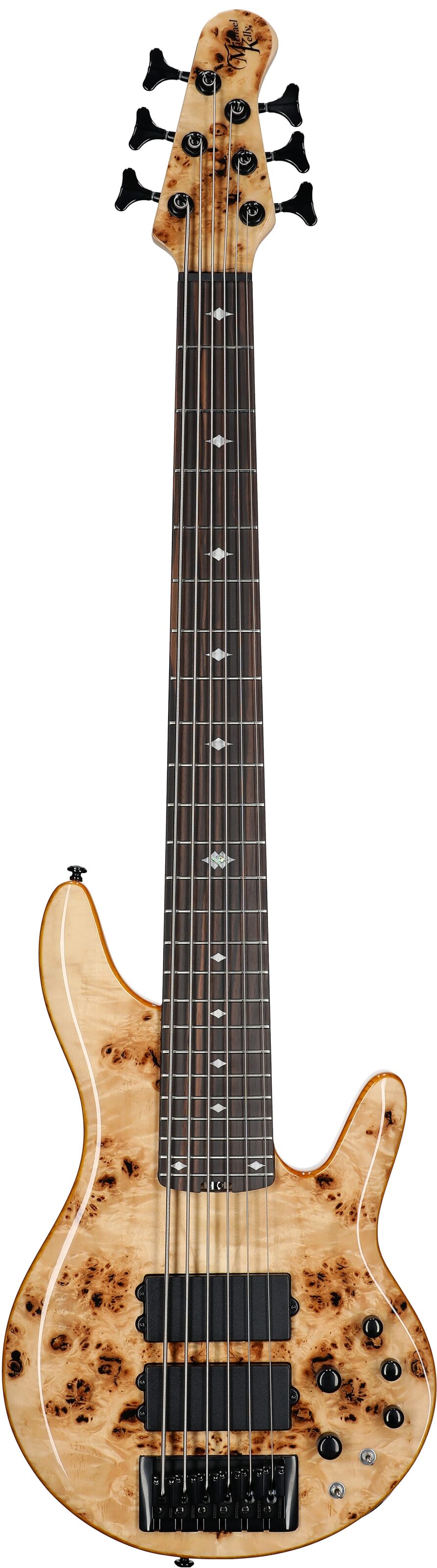 Michael Kelly Pinnacle 6 Electric Bass, 6-String, Natural Burl, Full Straight Front