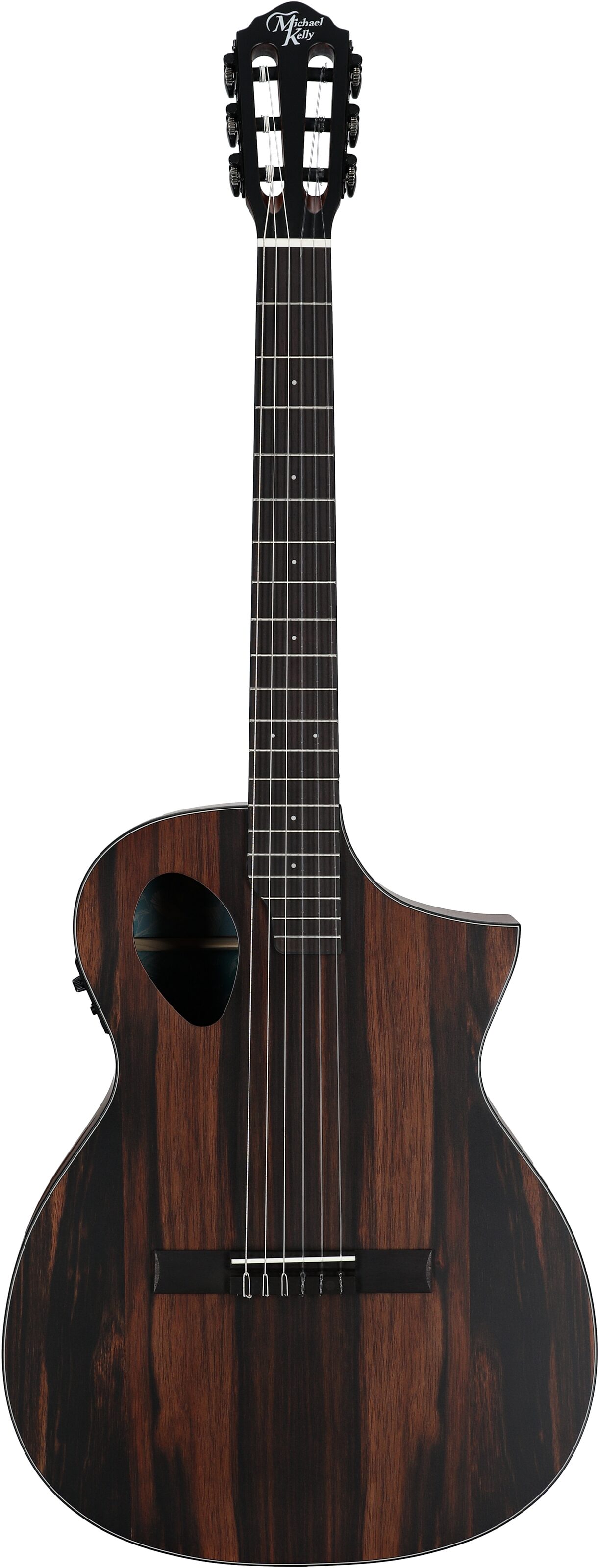 Michael Kelly Forte Port Nylon Classical Acoustic-Electric Guitar, Java Ebony, Full Straight Front