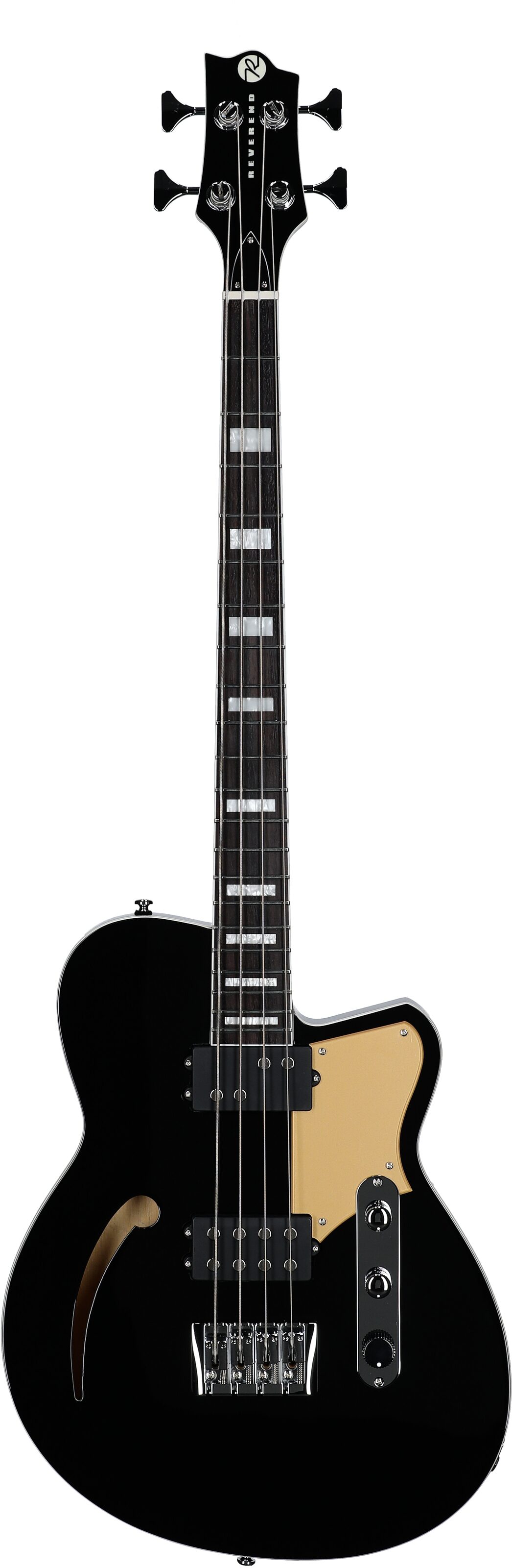 Reverend Dub King Electric Bass, Midnight Black, Full Straight Front