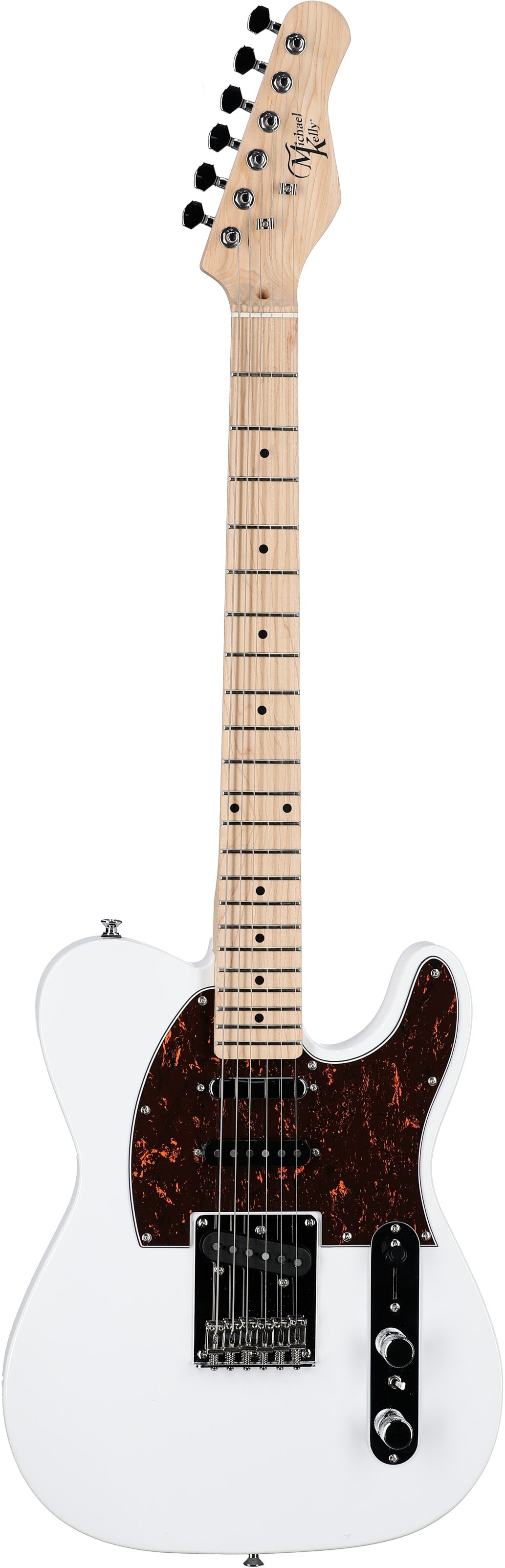 Michael Kelly Triple '50s Electric Guitar, Ebony Fingerboard, Gloss White, Full Straight Front
