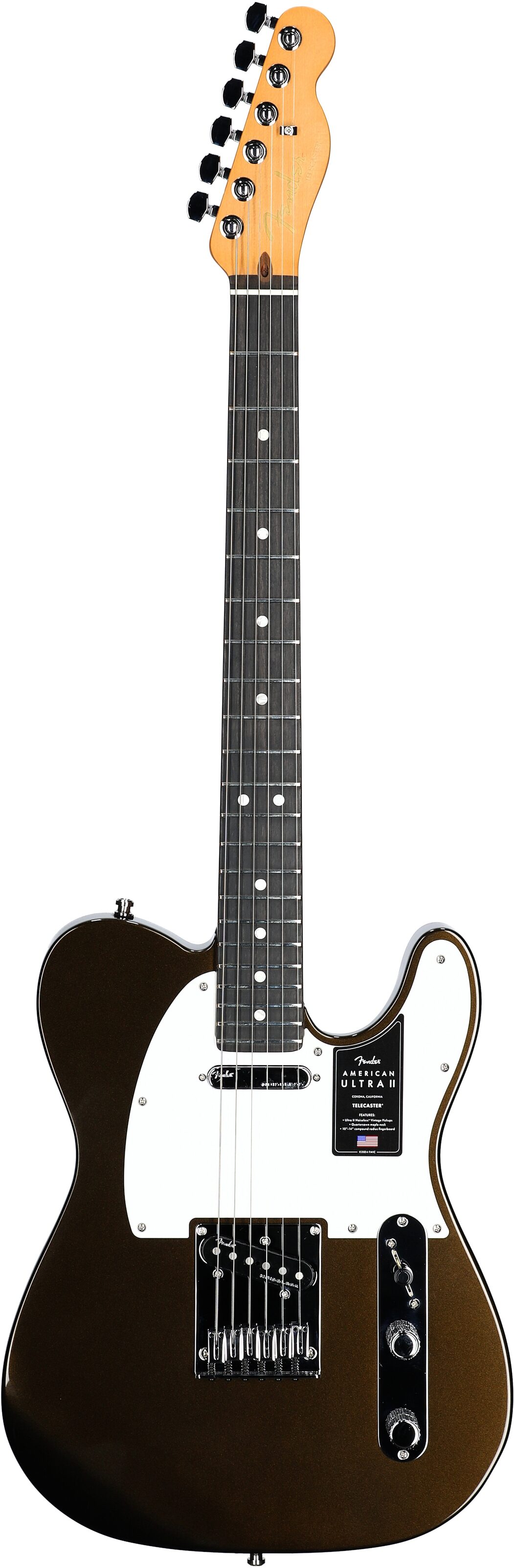 Fender American Ultra II Telecaster Electric Guitar, Ebony Fingerboard (with Case), Texas Tea, Open Box (Very Good), Full Straight Front