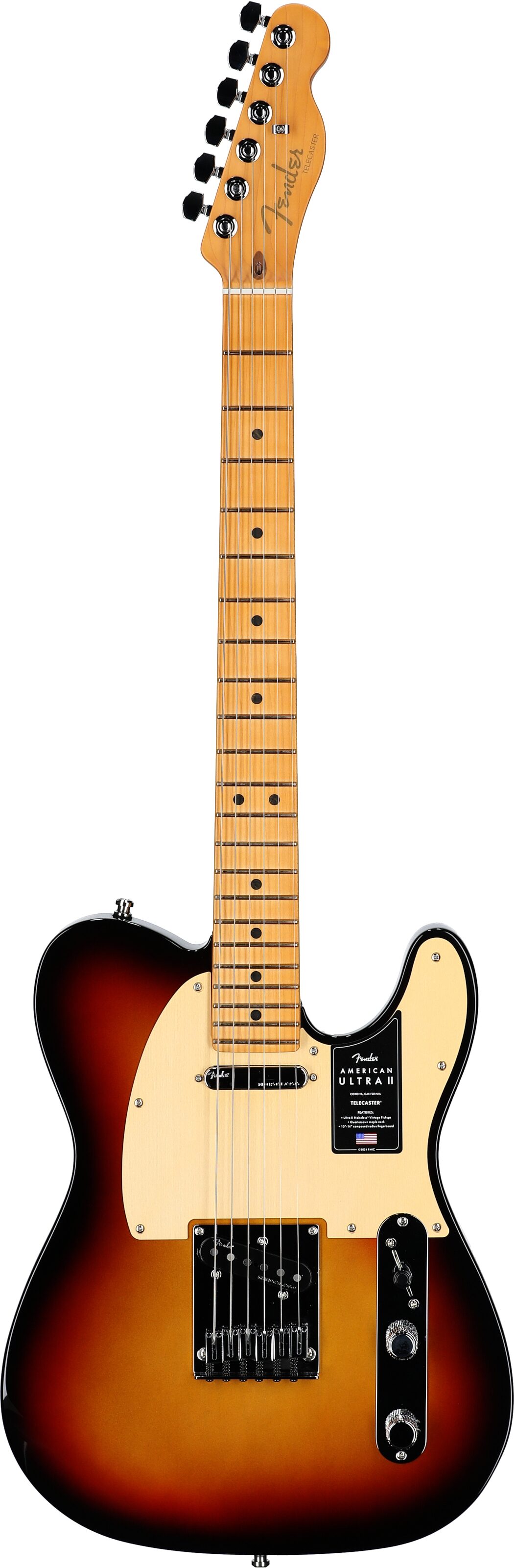 Fender American Ultra II Telecaster Electric Guitar, Maple Fingerboard (with Case), Ultraburst, Full Straight Front