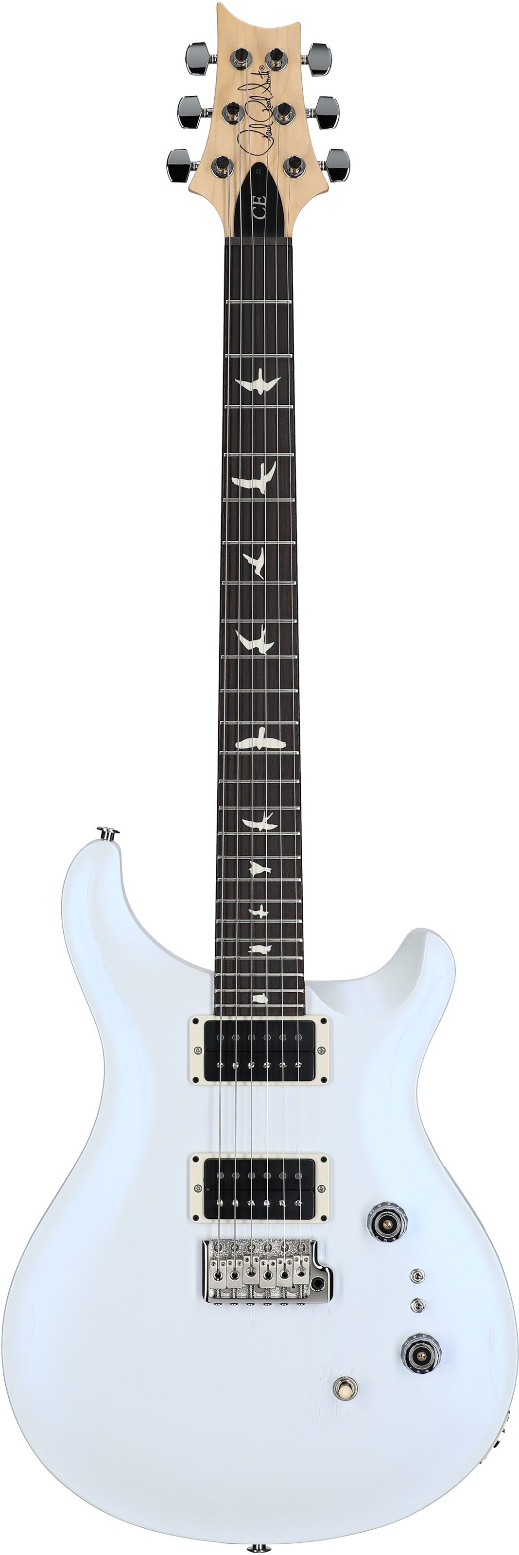 PRS Paul Reed Smith CE 24-08 Swamp Ash Electric Guitar (with Gig Bag), Pearl White, Full Straight Front