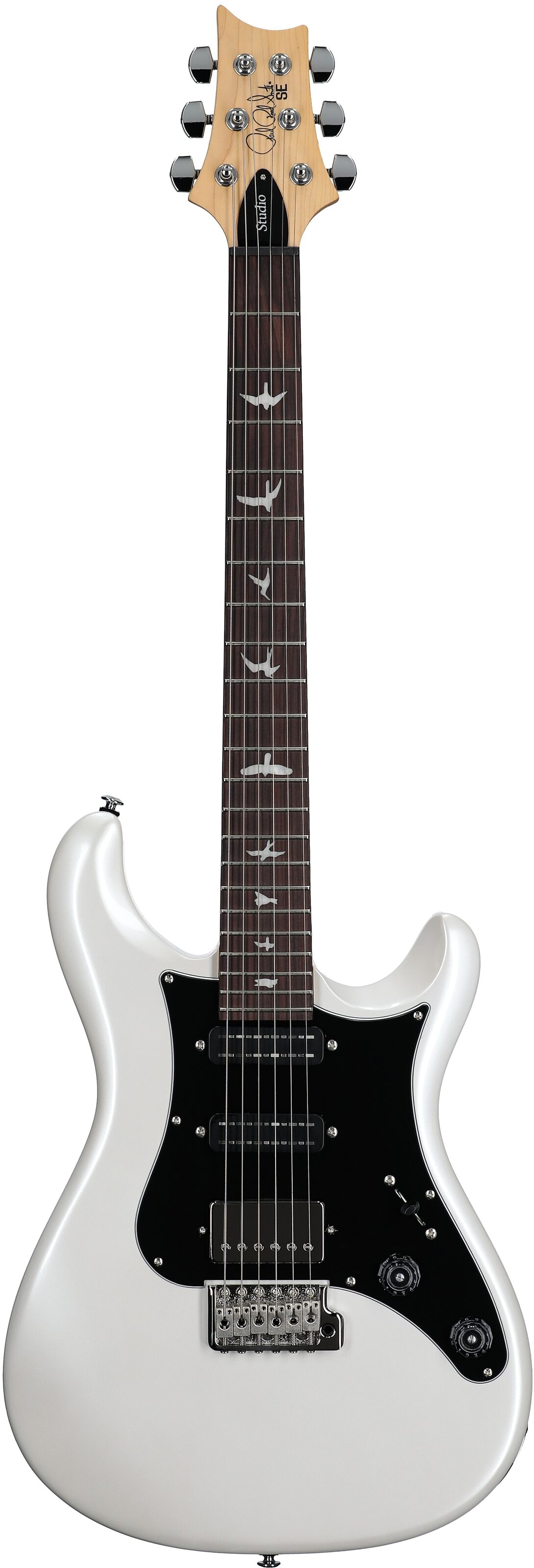 PRS Paul Reed Smith SE Studio Standard Electric Guitar, Rosewood Fingerboard (with Gig Bag), Pearl White, Full Straight Front
