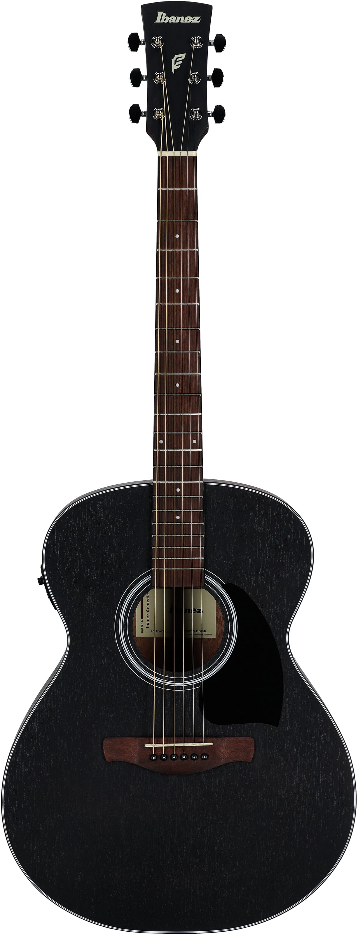 Ibanez PC54E Acoustic-Electric Guitar, Weathered Black Open Pore, Full Straight Front