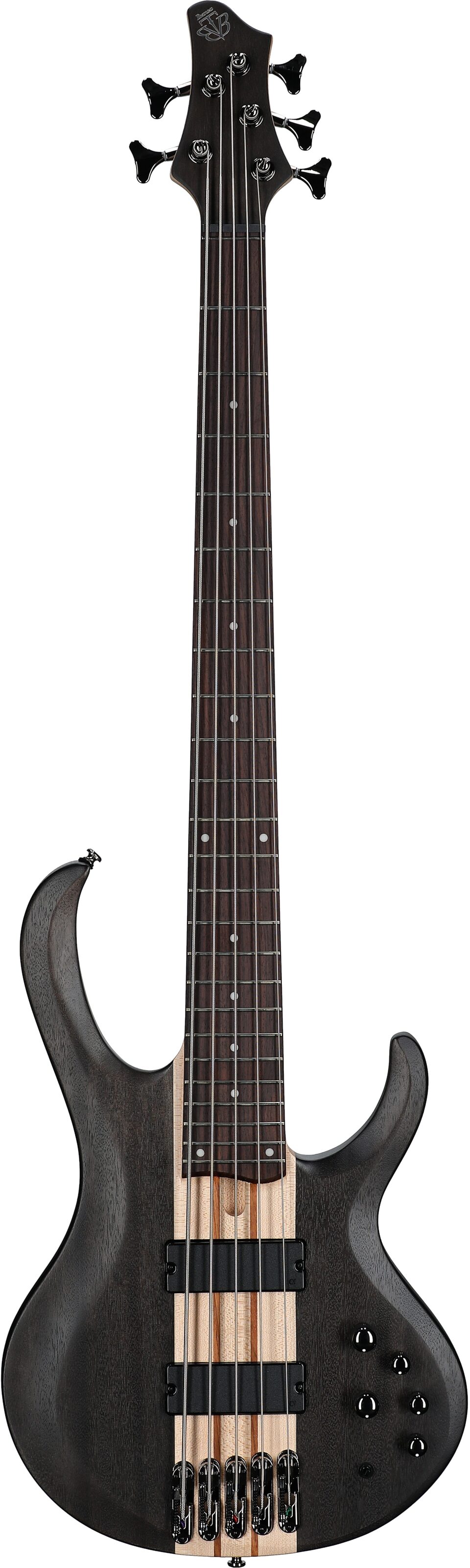 Ibanez BTB605 Electric Bass, 5-String, Transparent Gray Flat, Full Straight Front