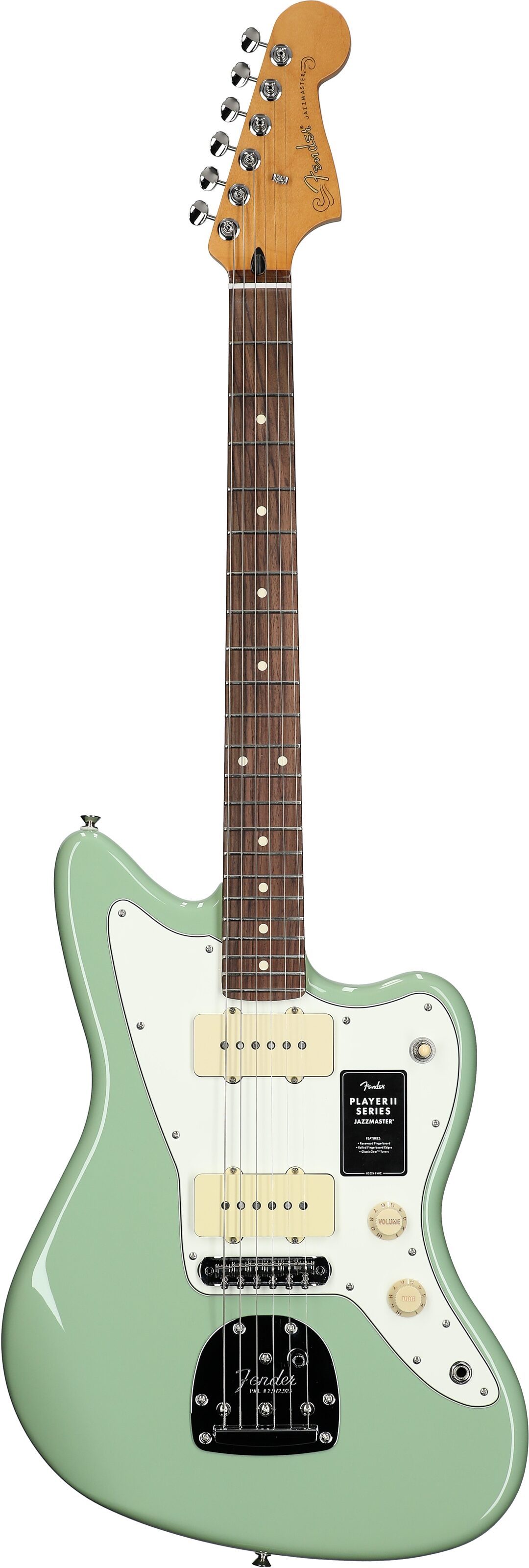 Fender Player II Jazzmaster Electric Guitar, with Rosewood Fingerboard, Birch Green, Full Straight Front