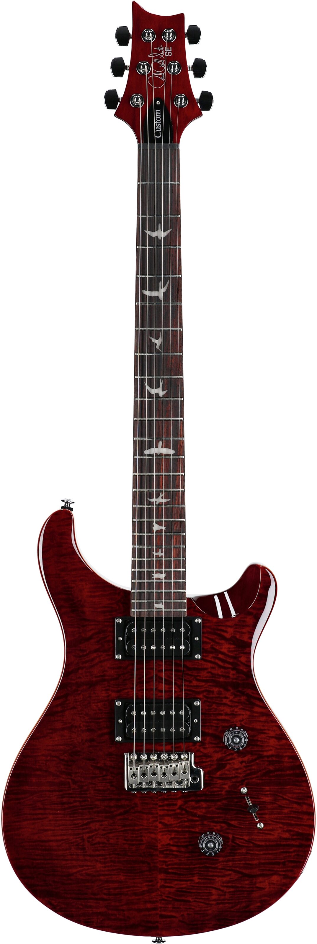 PRS Paul Reed Smith SE Custom 24 Electric Guitar (with Gig Bag), Exclusive Black Cherry, Full Straight Front