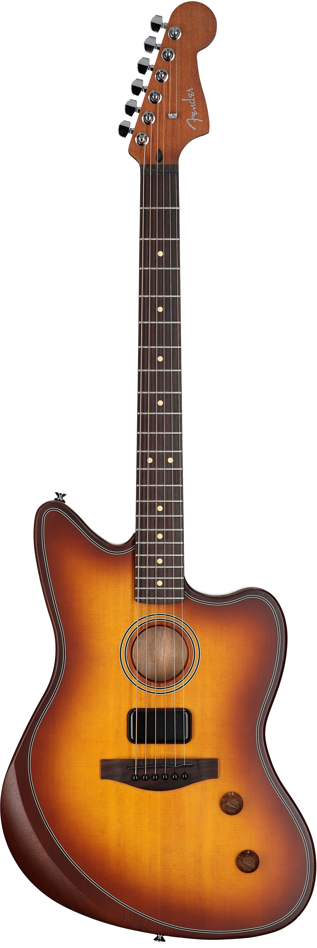 Fender Acoustasonic Standard Jazzmaster Acoustic-Electric Guitar, Honey Burst, Full Straight Front
