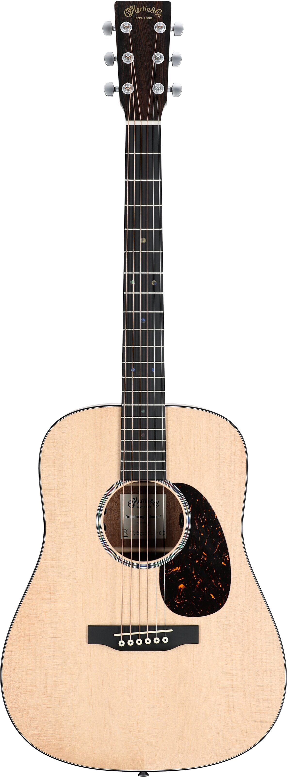 Martin D Junior E Acoustic-Electric Guitar (with Soft Case), New, Full Straight Front