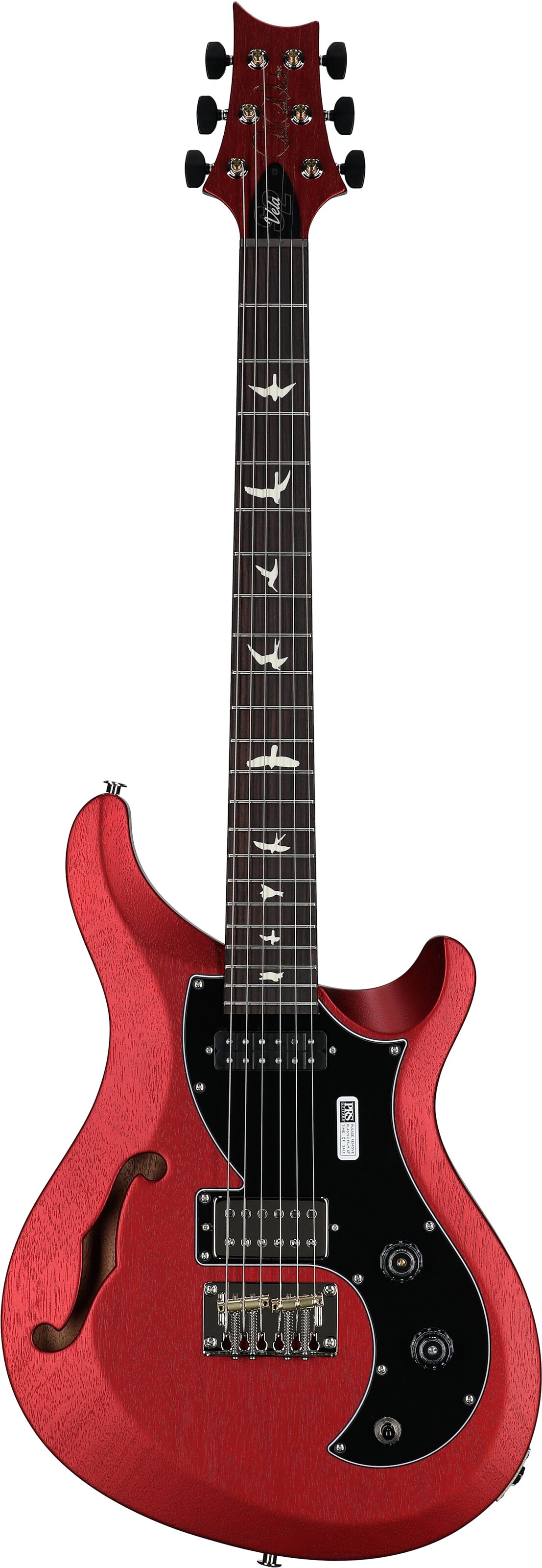 PRS Paul Reed Smith S2 Vela Semi-Hollowbody Electric Guitrar, Satin Red Apple Metallic, Full Straight Front