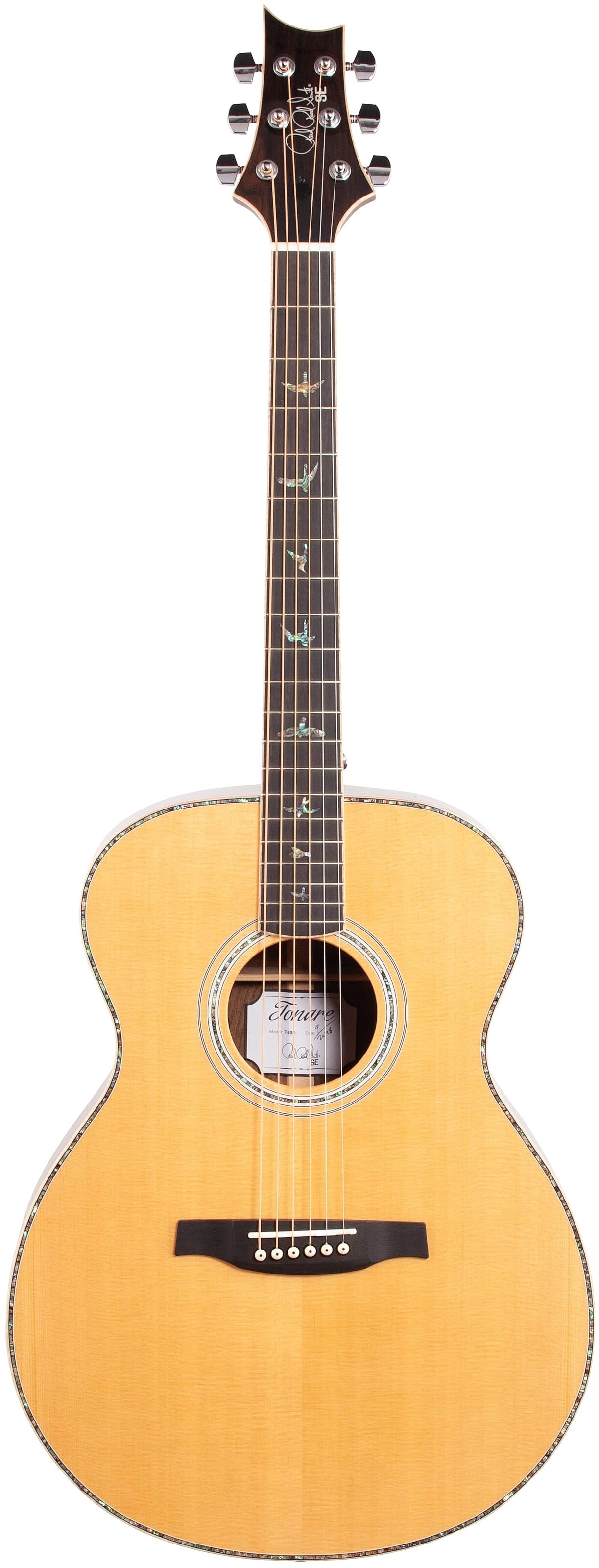 PRS Paul Reed Smith SE Tonare T60E Acoustic-Electric Guitar (with Case), Natural, Full Straight Front