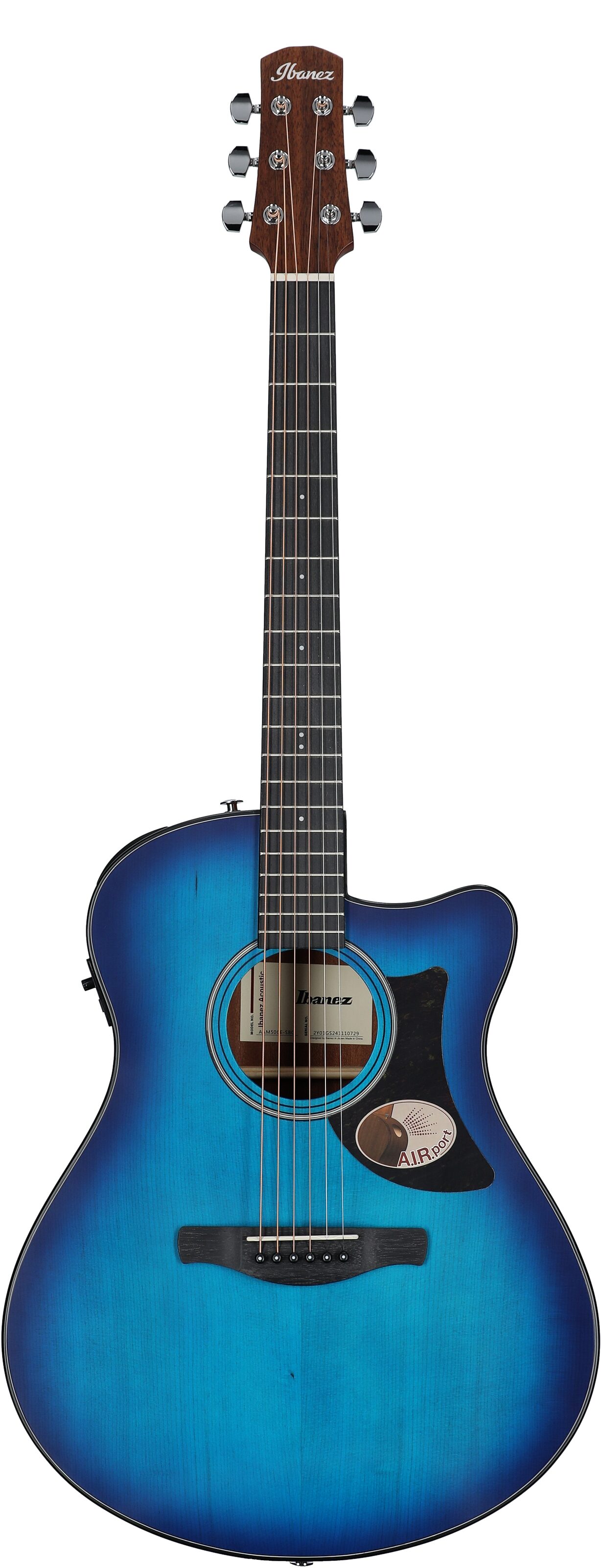 Ibanez AAM50CE Advanced Acoustic-Electric Guitar, Sapphire Blue, Full Straight Front