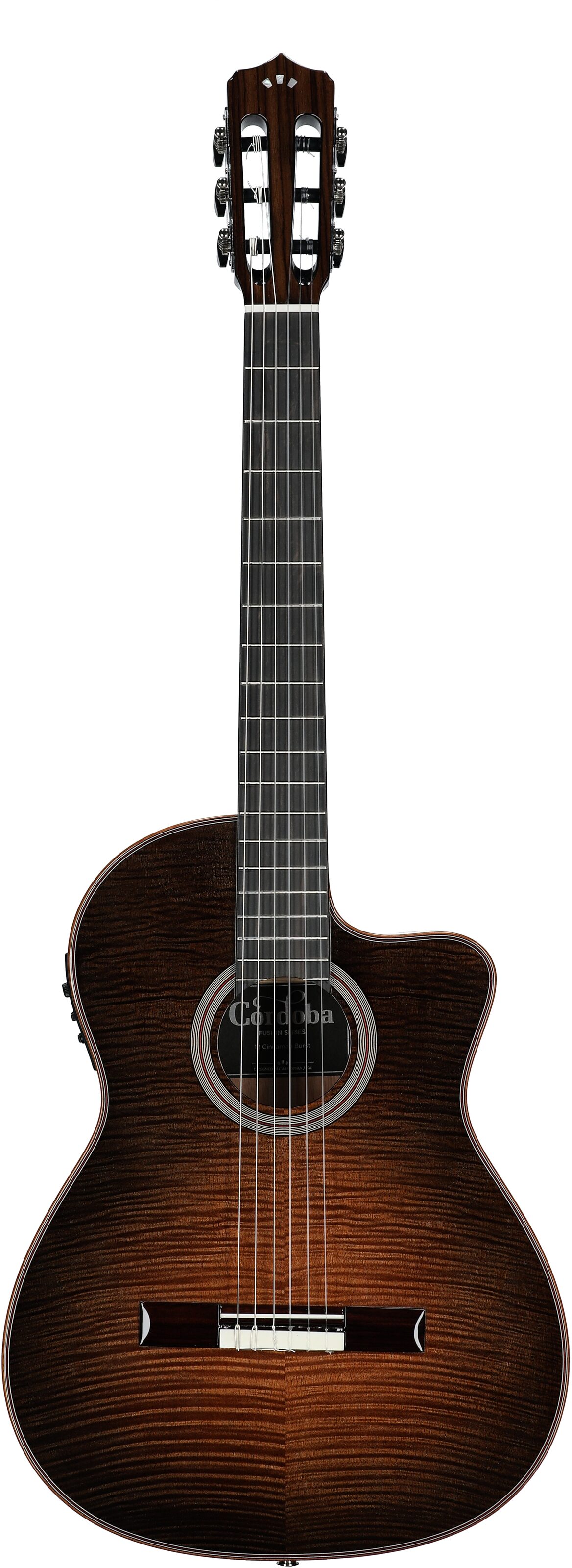 Cordoba Fusion 12 Classical Acoustic-Electric Guitar, Cinnamon Burst, Full Straight Front