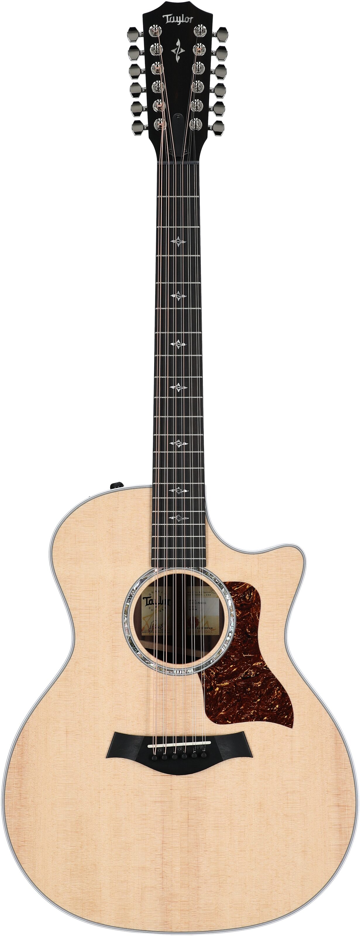 Taylor 454ce Grand Auditorium Cutaway Acoustic-Electric Guitar, 12-String, Natural, Full Straight Front