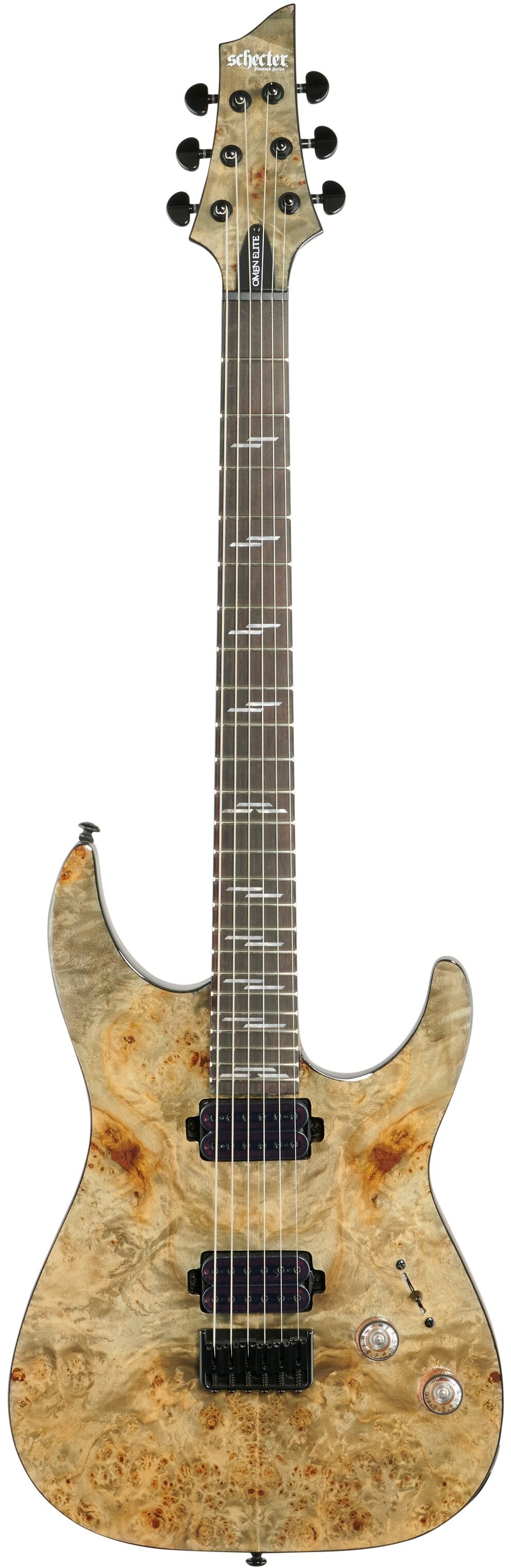 Schecter Omen Elite-6 Electric Guitar, Charcoal, Full Straight Front