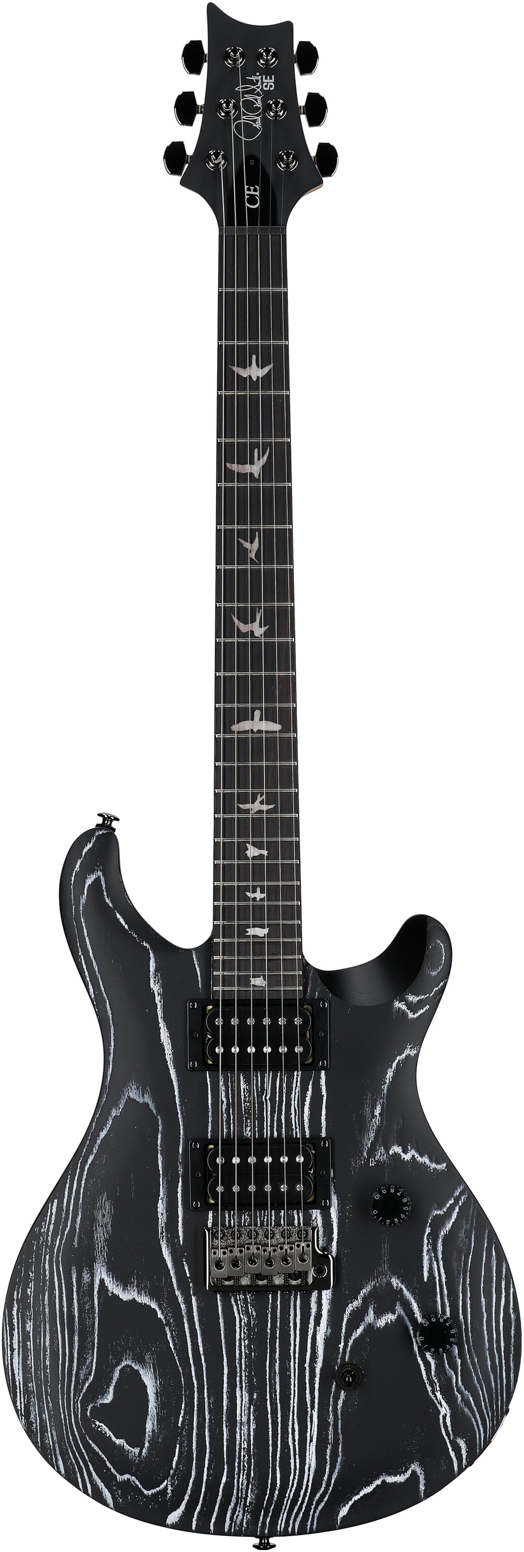 PRS SE Swamp Ash CE24 Sandblasted Limited Edition Electric Guitar (with Gig Bag), Sandblasted White, Full Straight Front