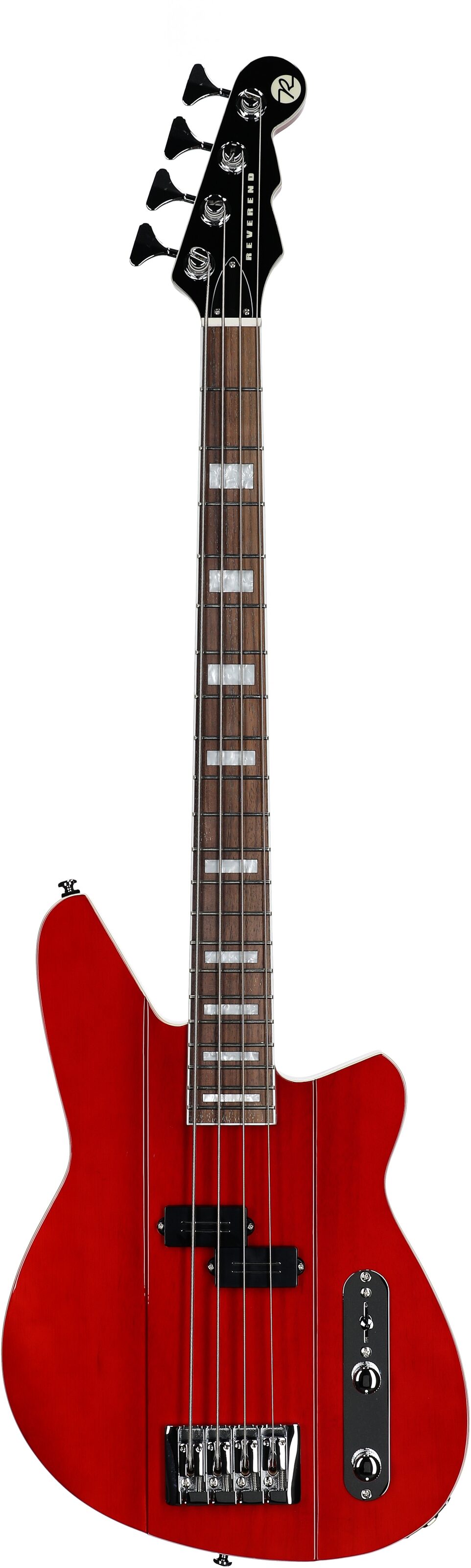 Reverend Sentinel Electric Bass, Transparent Cherry, Full Straight Front