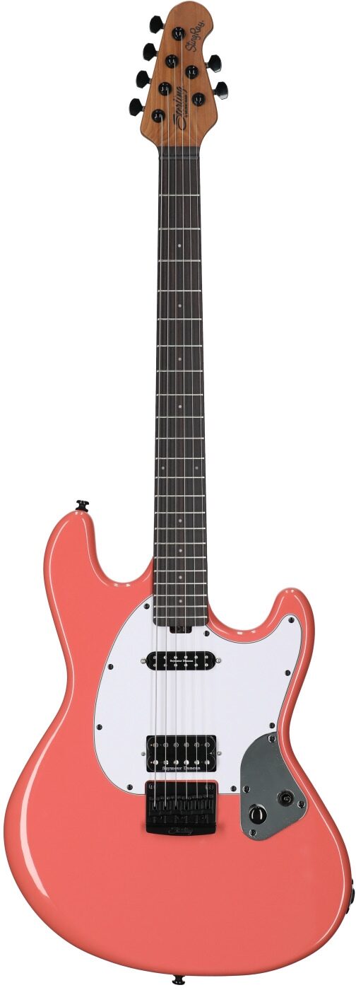 Sterling by Music Man Ryan Fluff Bruce StingRay Electric Guitar, Rula Thumb Red, Full Straight Front