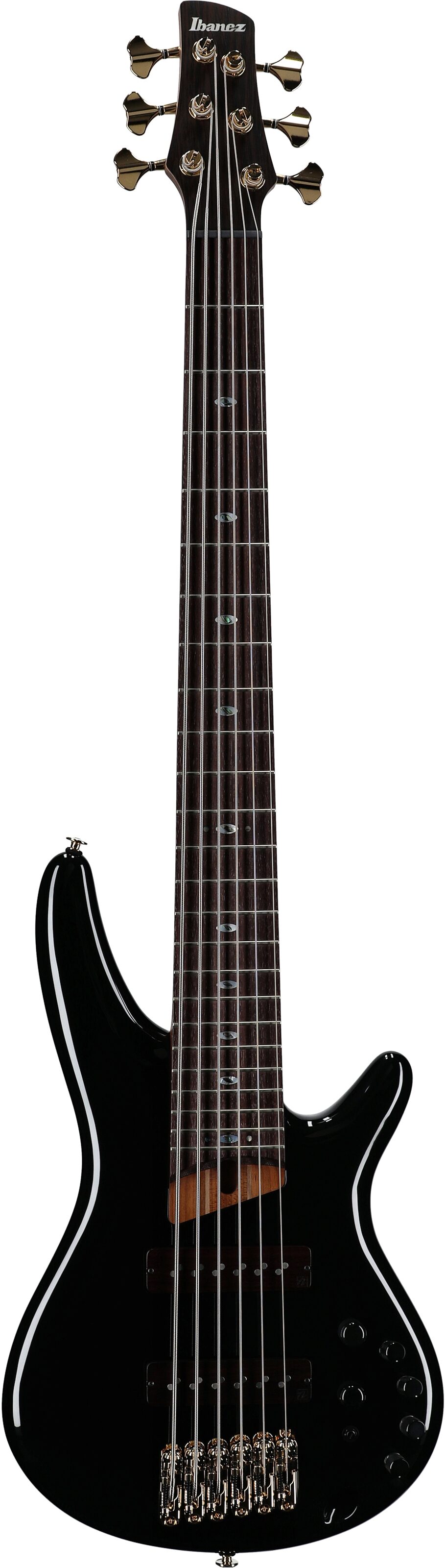 Ibanez SR3506 Prestige Electric Bass, 6-String (with Case), Black, Full Straight Front