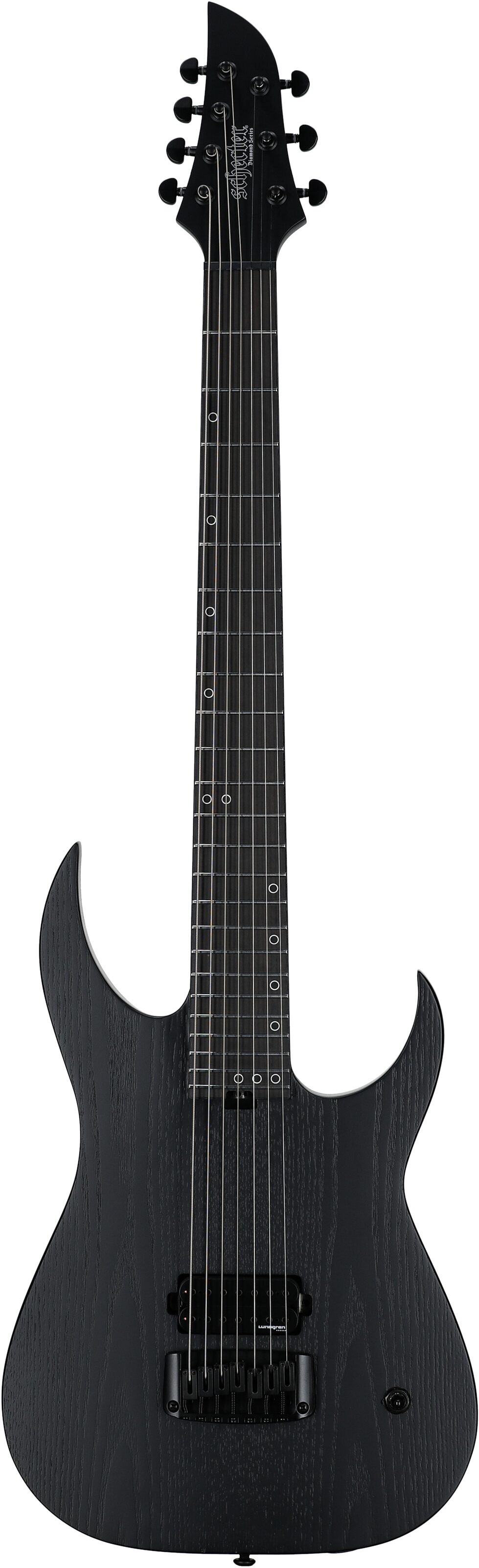 Schecter KM-7 MKIII EX Baritone Electric Guitar, Satin Black Open Pore, Full Straight Front