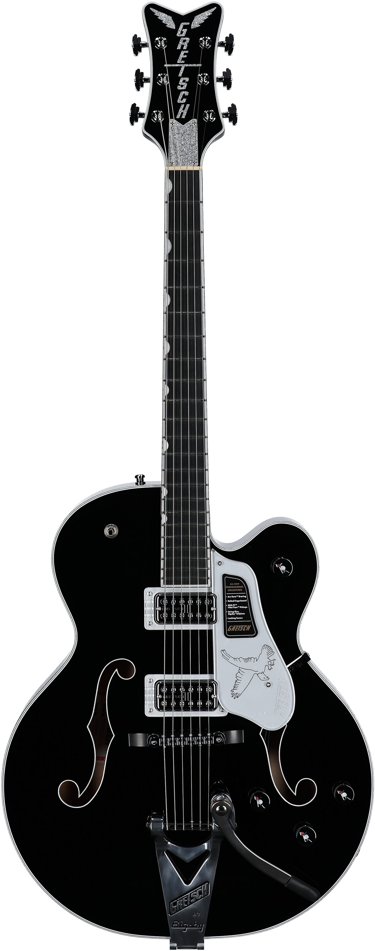 Gretsch Pro Collection Falcon Electric Guitar (with Case), Black, Open Box (Very Good), Full Straight Front