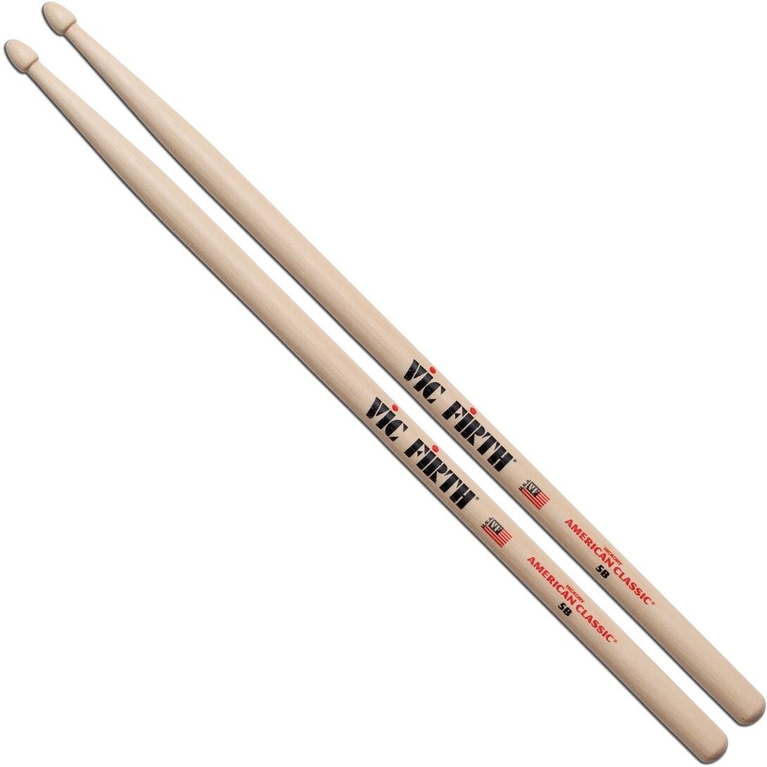 Vic Firth American Classic 5B Drumsticks, Natural, Wood Tip, Pair, view