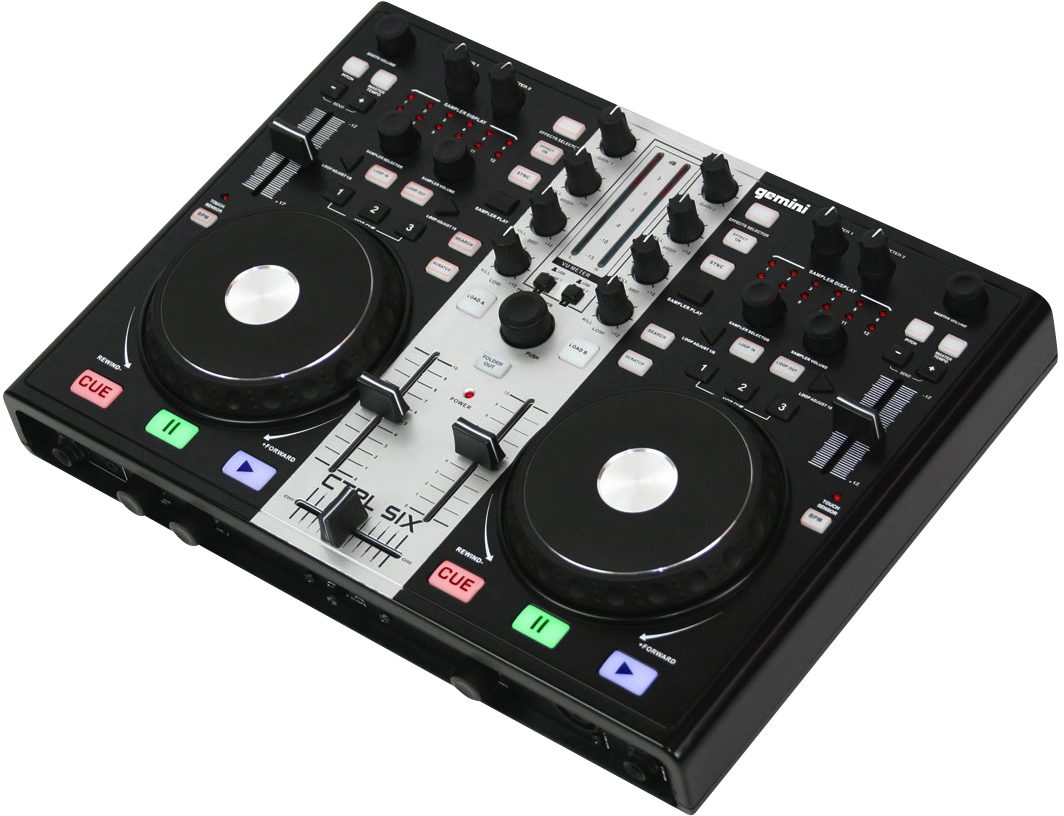 Gemini CTRL-SIX USB/MIDI DJ Controller and Audio Interface, Angle