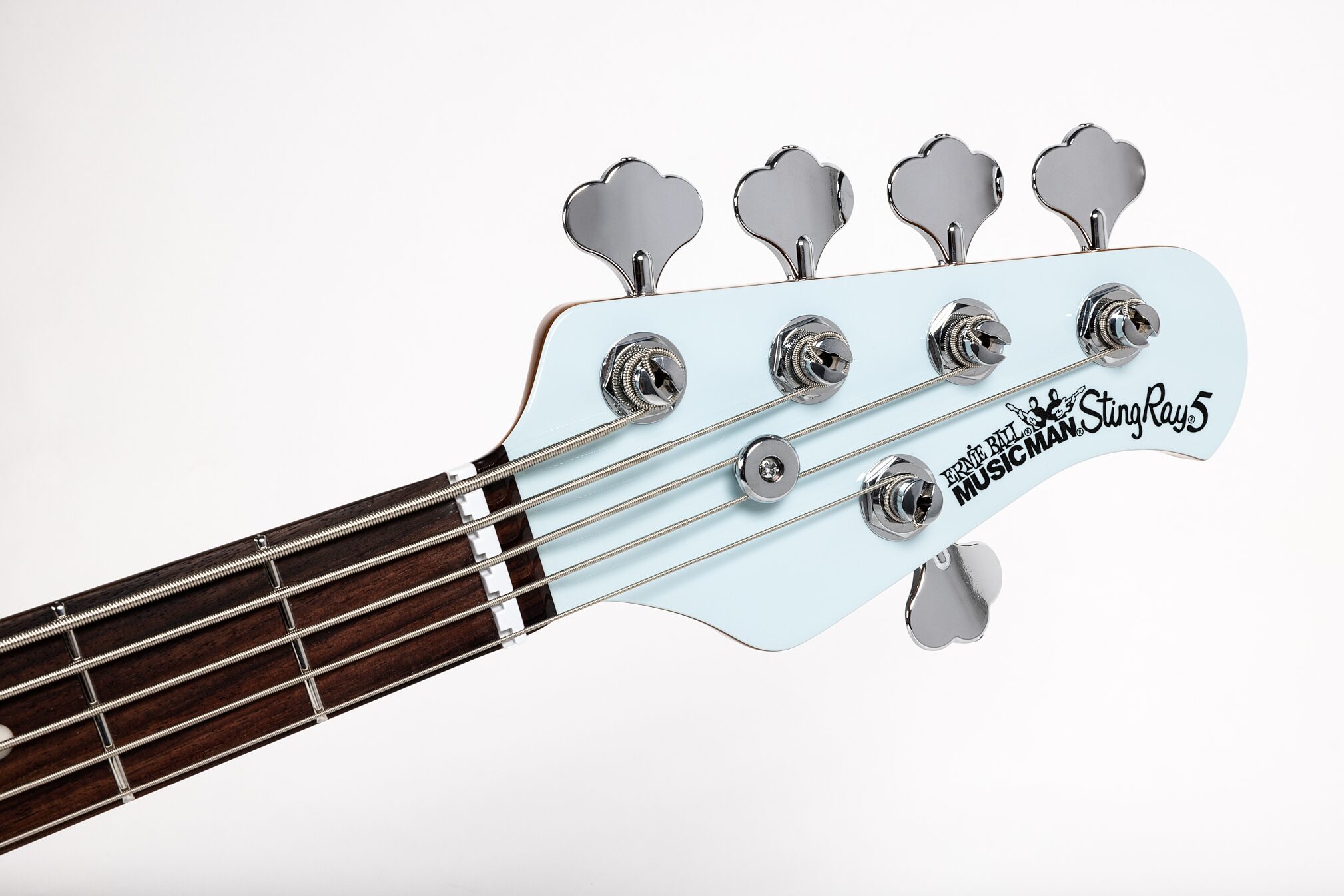Ernie Ball Music Man StingRay 5 Special Electric Bass, 5-String (with Case), Sea Breeze, Open Box (Very Good), Main Headstock