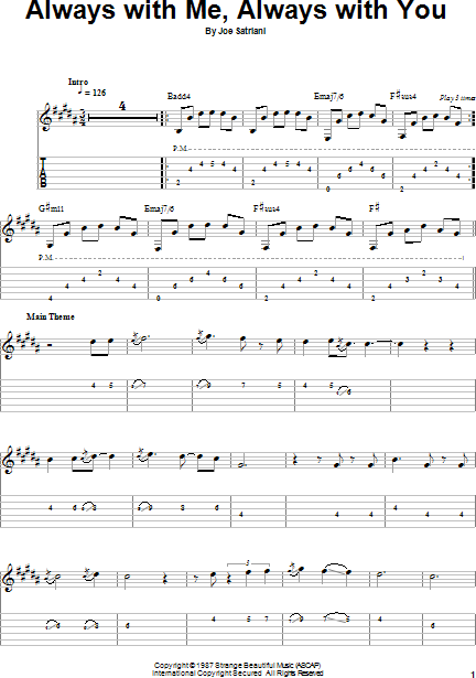 Always With Me, Always With You by Joe Satriani - Easy Guitar Tab