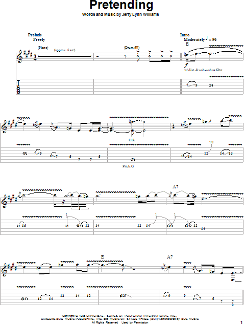Pretending - Guitar Tab Play-Along
