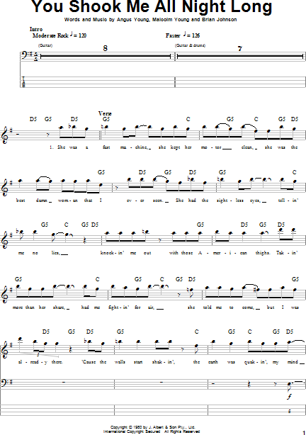 You Shook Me All Night Long by AC/DC - Guitar Tab Play-Along - Guitar  Instructor