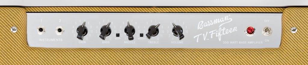 Fender Bassman TV Fifteen Tweed Bass Combo Amplifier (350 Watts, 1x15"), Top