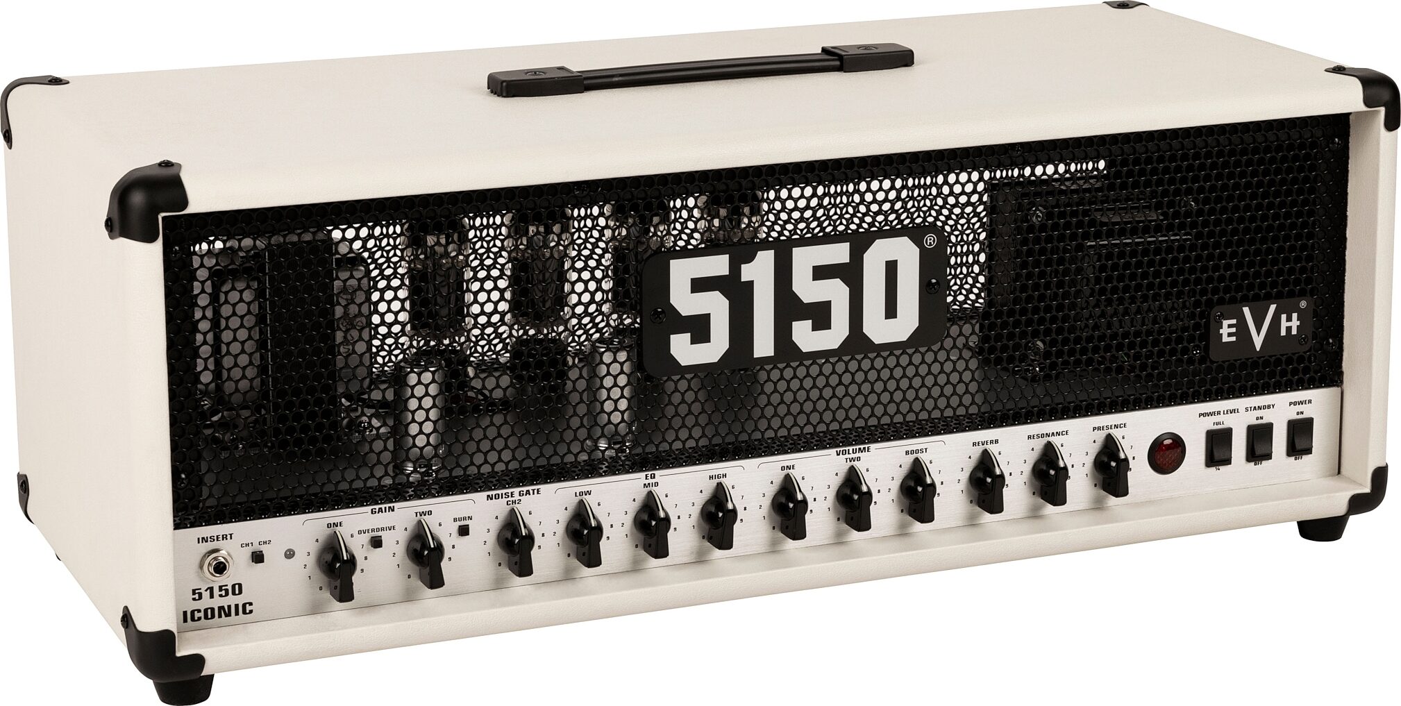 EVH Eddie Van Halen 5150 Iconic Series Tube Amplifier Head (80 Watts), Ivory, Angle