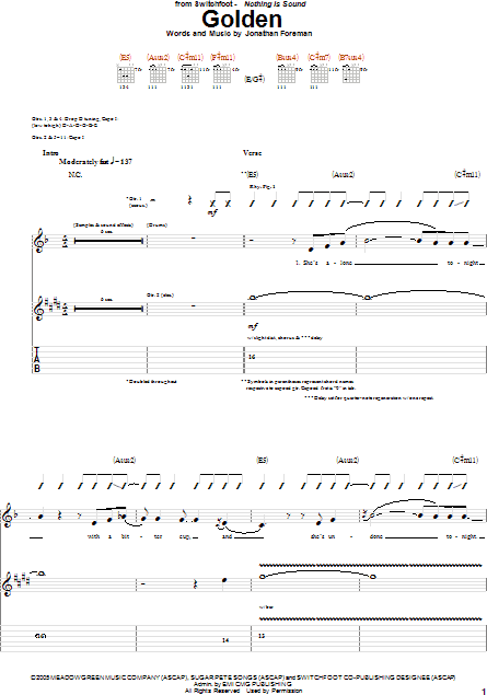 Golden - Guitar TAB, New, Main