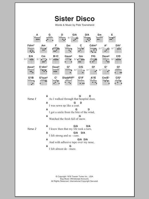 Sister Disco - Guitar Chords/Lyrics, Main