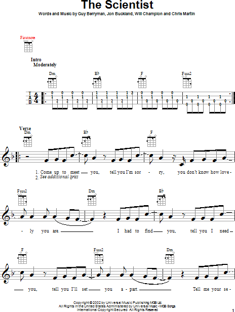 The Scientist - Coldplay - Ukulele