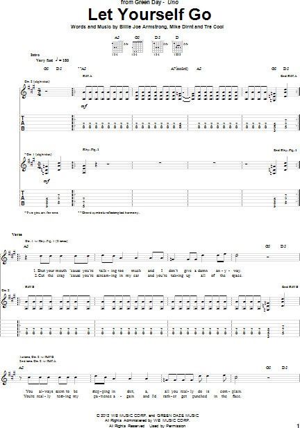 Let Yourself Go - Guitar TAB