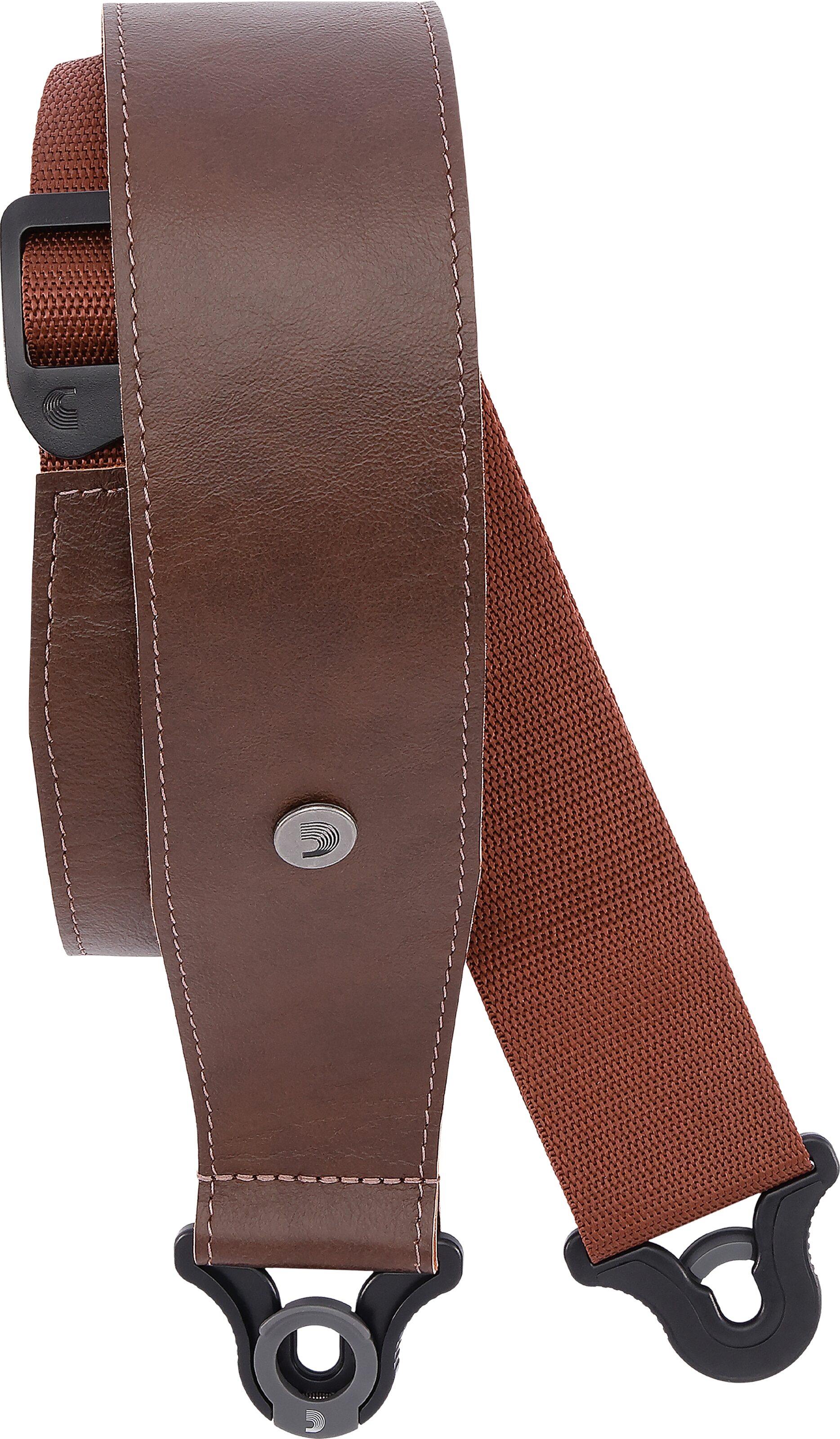 D'Addario Comfort Leather Auto Lock Guitar Strap, 25BAL02, Action Position Back