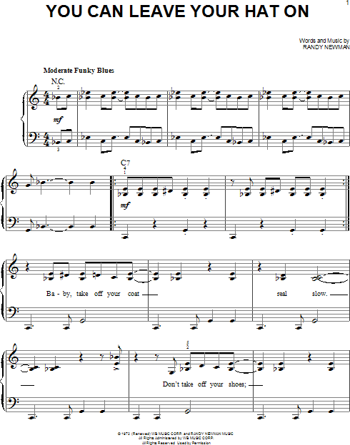 You Can Leave Your Hat On Easy Piano Zzounds