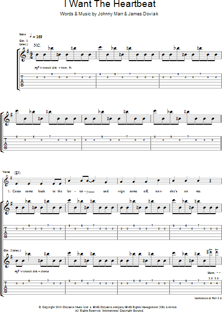 I Want The Heartbeat - Guitar TAB, New, Main