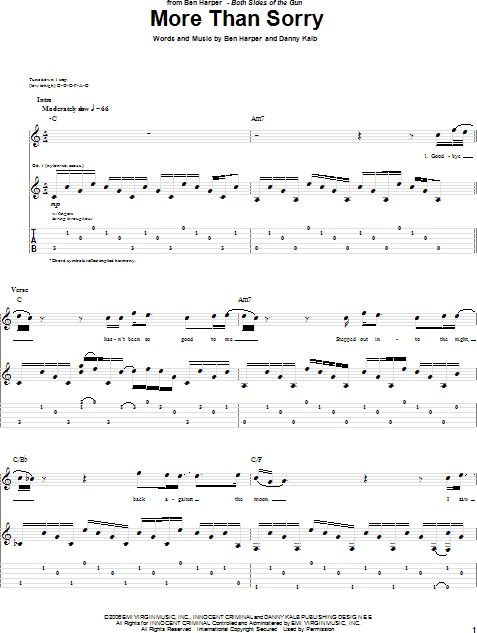 More Than Sorry - Guitar TAB | zZounds