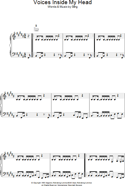 Voices Inside My Head - Piano/Vocal/Guitar, New, Main