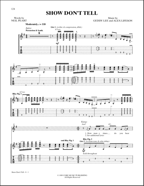 Show Don't Tell - Guitar TAB, New, Main